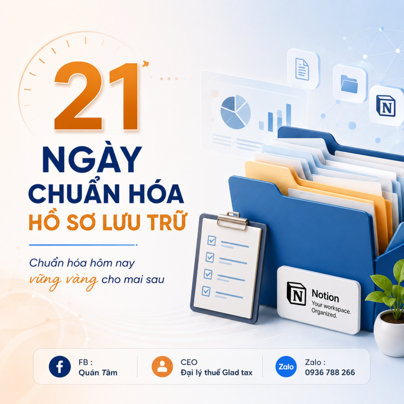 21 ngày chuẩn hóa hồ sơ kế toán phục vụ mọi kỳ kiểm tra